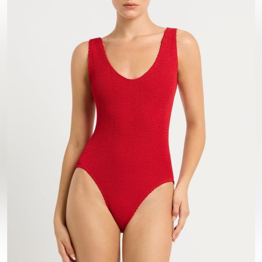 Vintage Lycra Red One Piece Bathing Suit Size One Size